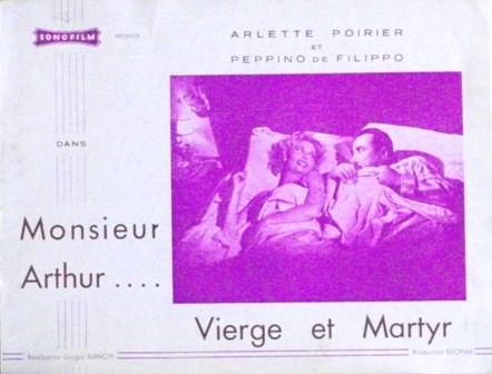 Monsieur Arthur ... Vierge et Martyr